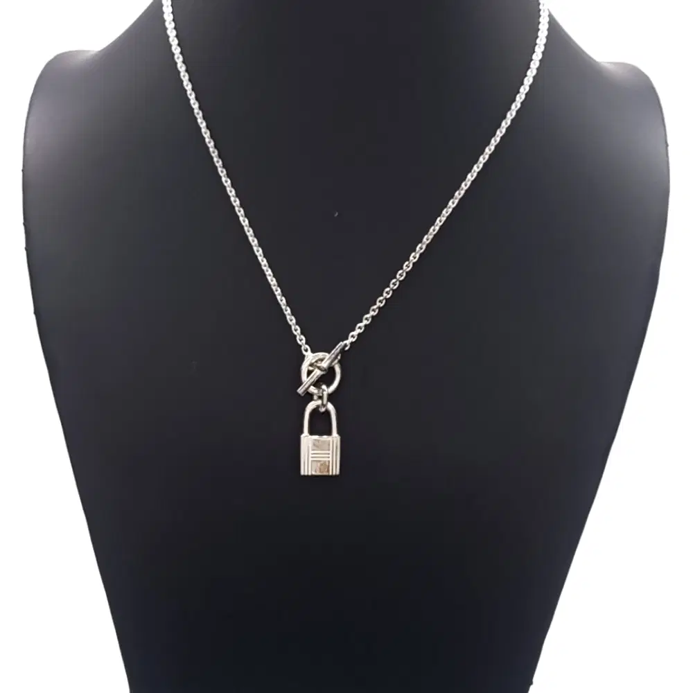 Hermes silver necklace