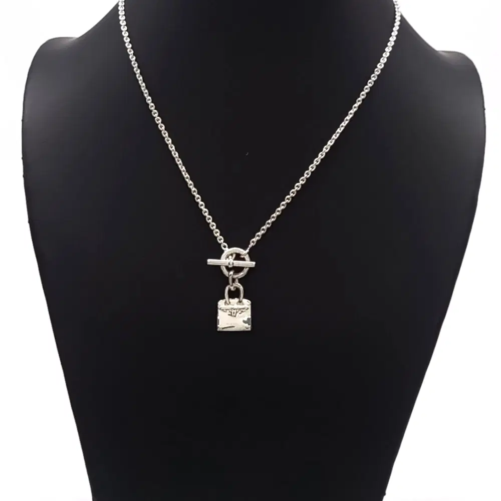 Hermes Silver Birkin Necklace