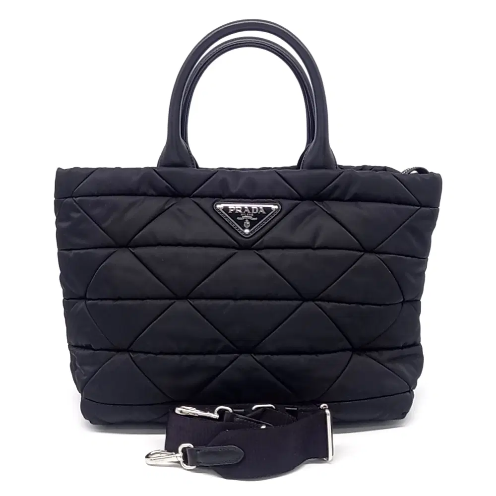 Prada Re-Nylon Tessuto Quilted Tote and Shoulder Bag (1BG435)