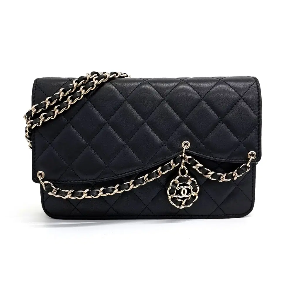 Chanel WOC Mini Camellia Charm Chain Crossbody Bag AP0278