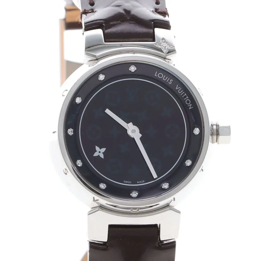 Louis Vuitton Tambour Diamond Steel Watch (Q12M3)