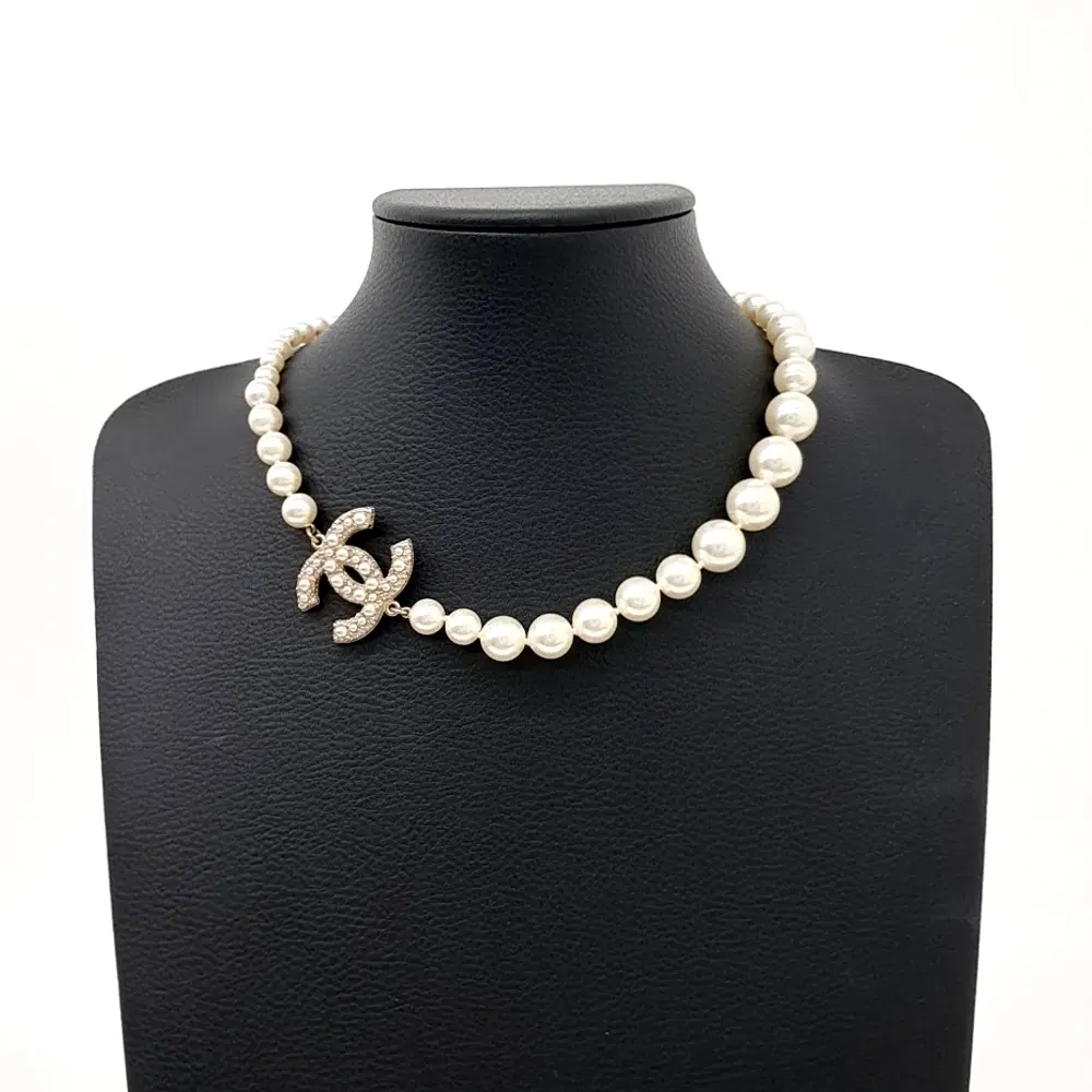 Chanel 100th Anniversary Pearl Logo Necklace