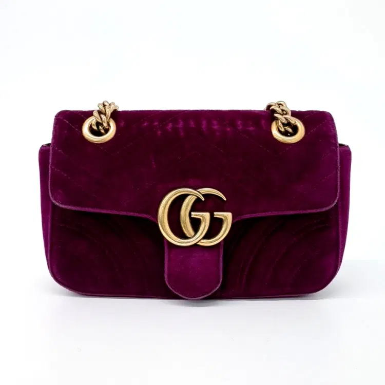 Gucci Velvet Matrasse Mini Shoulder Bag (446744)-Hover-Image