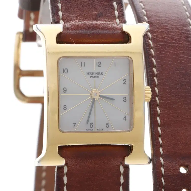 Hermès H-Hour Two-Strap Gold-Plated Watch (Hh1.201)-Hover-Image