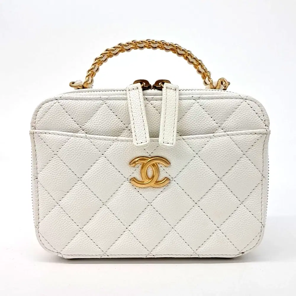 Chanel Caviar Small Cosmetic Tote and Crossbody Bag AS3221