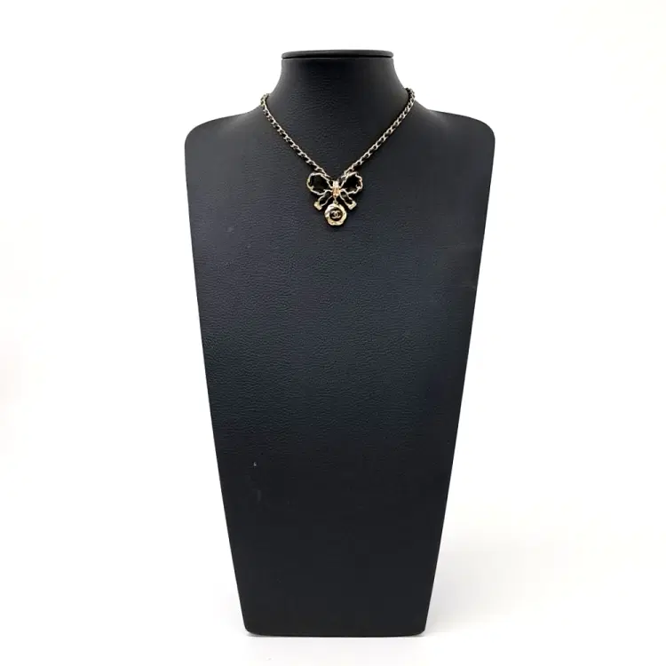 Chanel ribbon chain necklace-Hover-Image