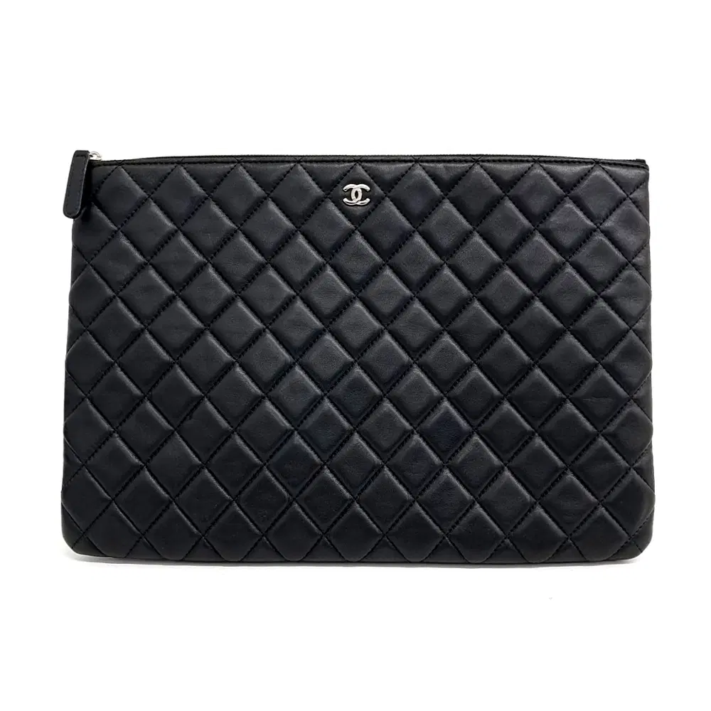 Chanel Lambskin Clutch Large