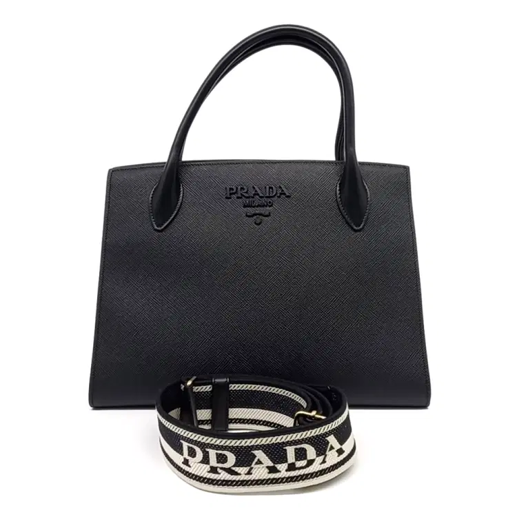 Prada Saffiano Monochrome Bag (1BA155)-Hover-Image