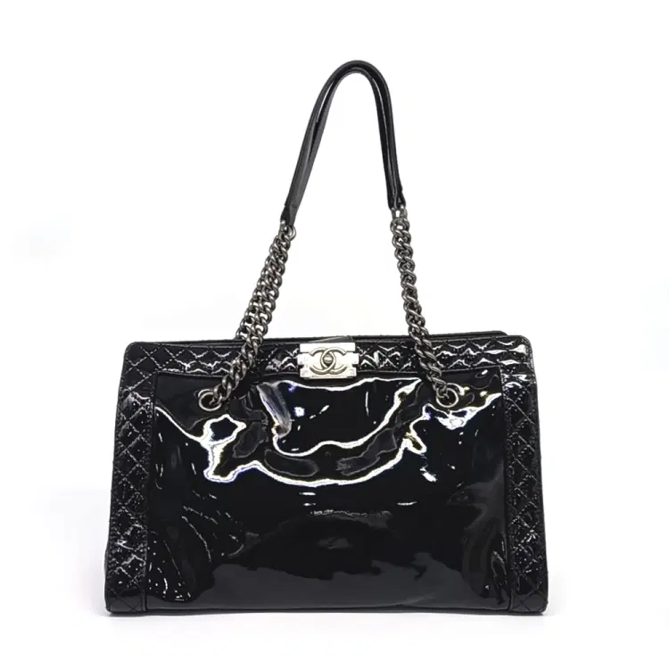Chanel Patent Boy Chain Shoulder Bag-Hover-Image