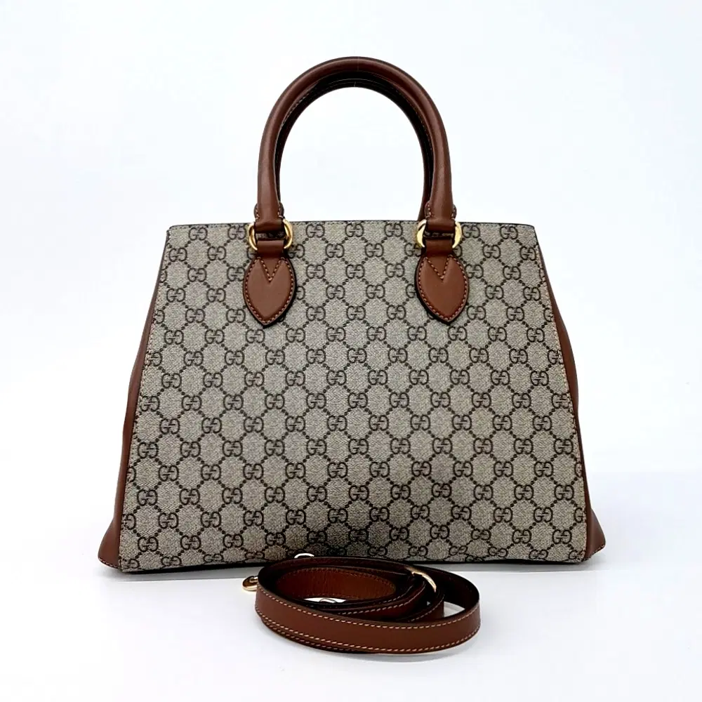 Gucci GG Supreme Top Handle Tote and Shoulder Bag (453704)