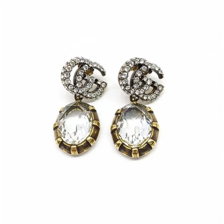 Gucci Crystal Double G Earrings-Hover-Image