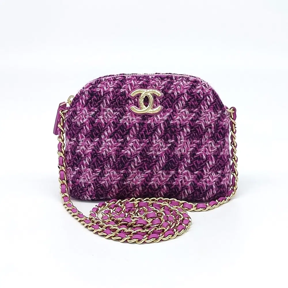 Chanel tweed mini crossbody bag