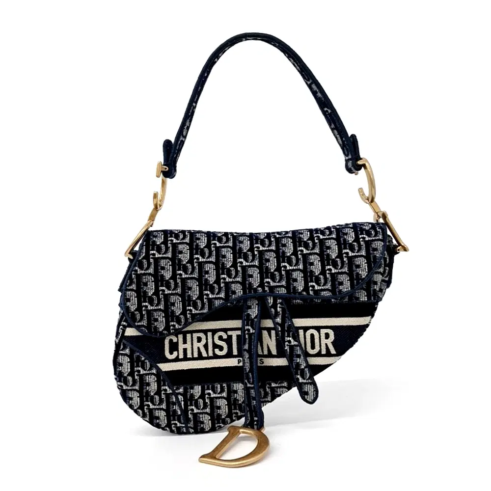 Christian Dior Velvet Oblique Saddle Bag