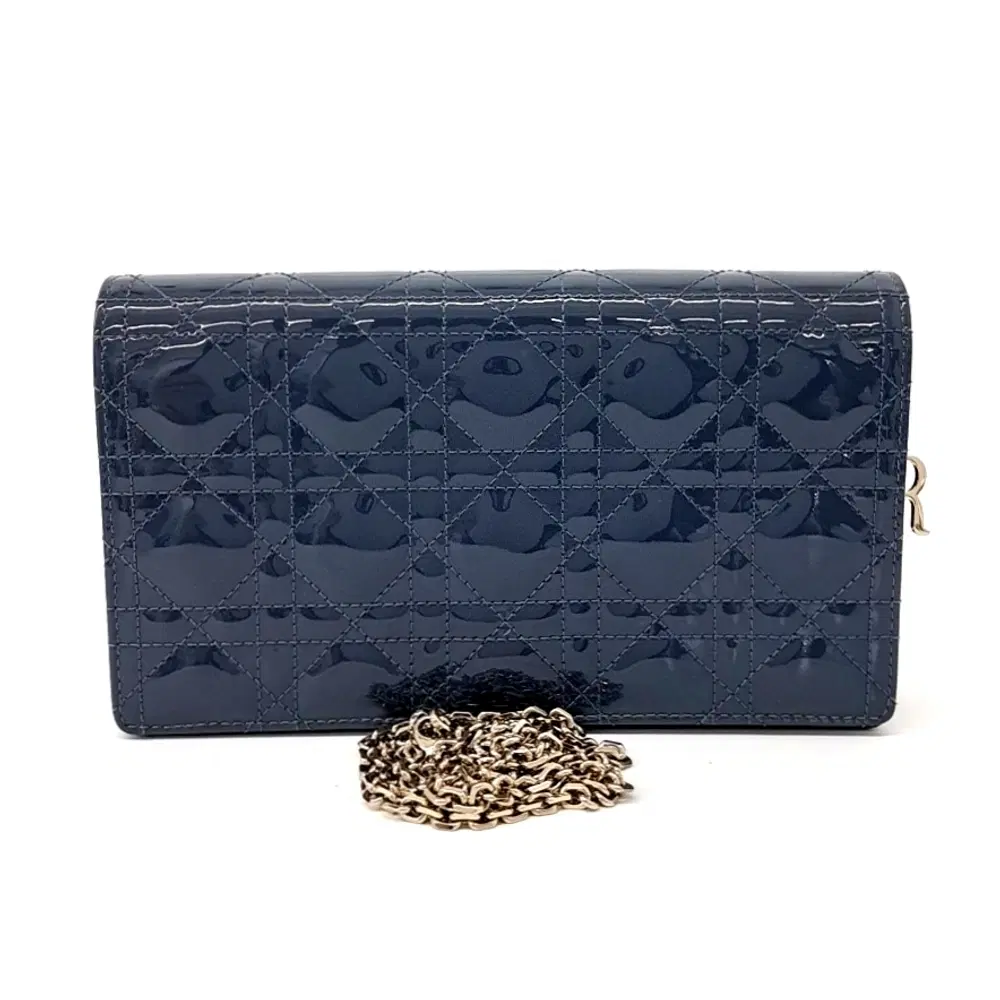Christian Dior Patent Cannage Chain Crossbody Bag S0204