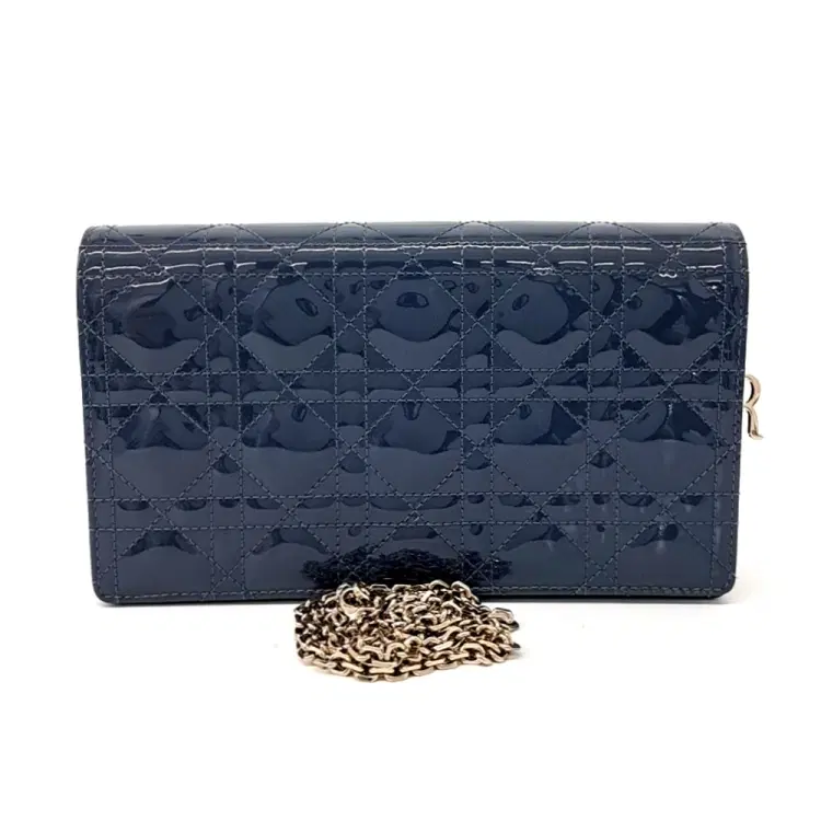Christian Dior Patent Cannage Chain Crossbody Bag S0204-Hover-Image