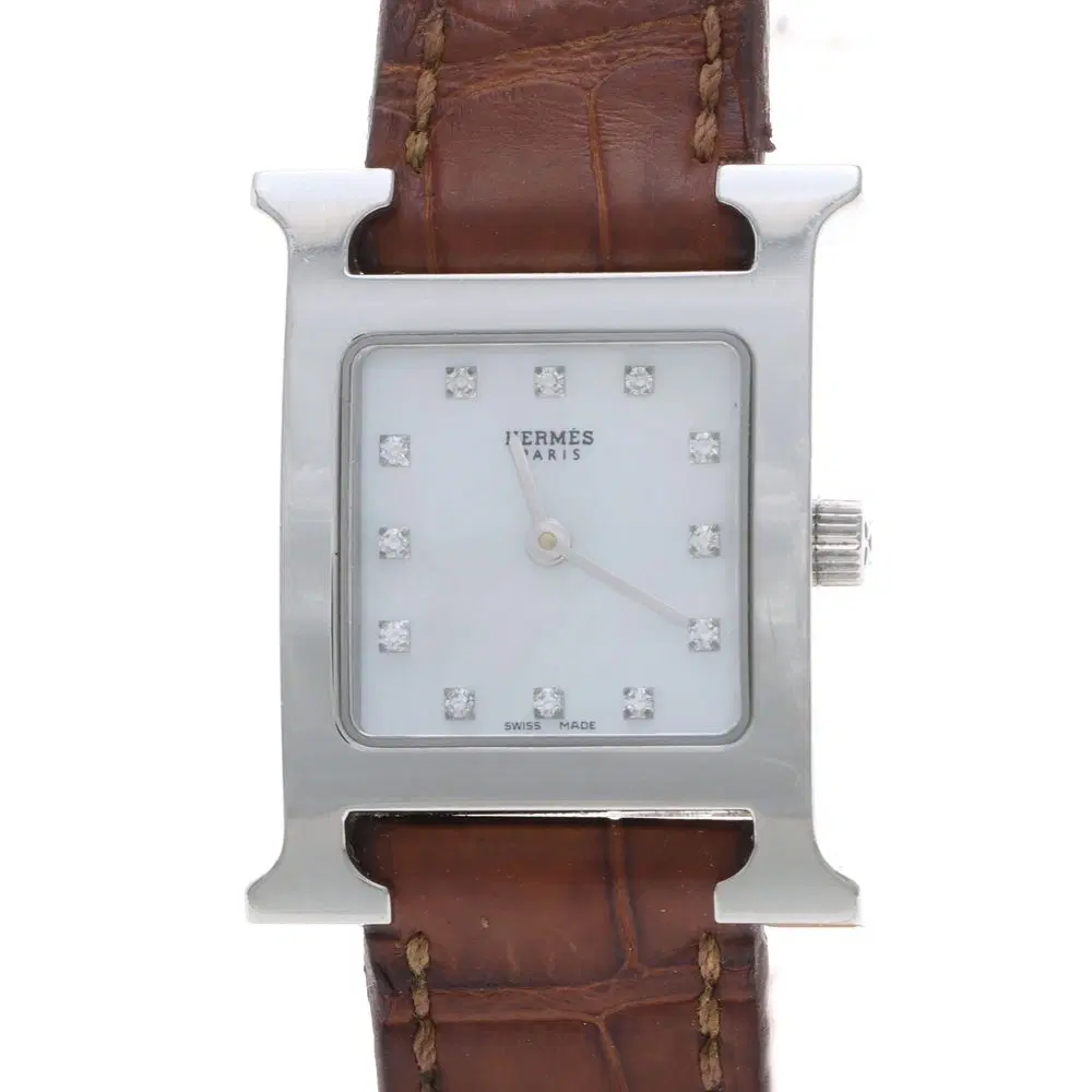 Hermès H-Hour Diamond Steel Watch (Hh1.210)