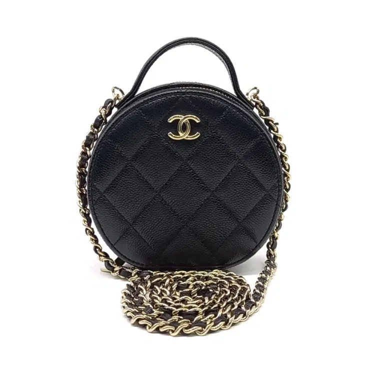 Chanel Caviar Top Handle Round Cross Bag-Hover-Image