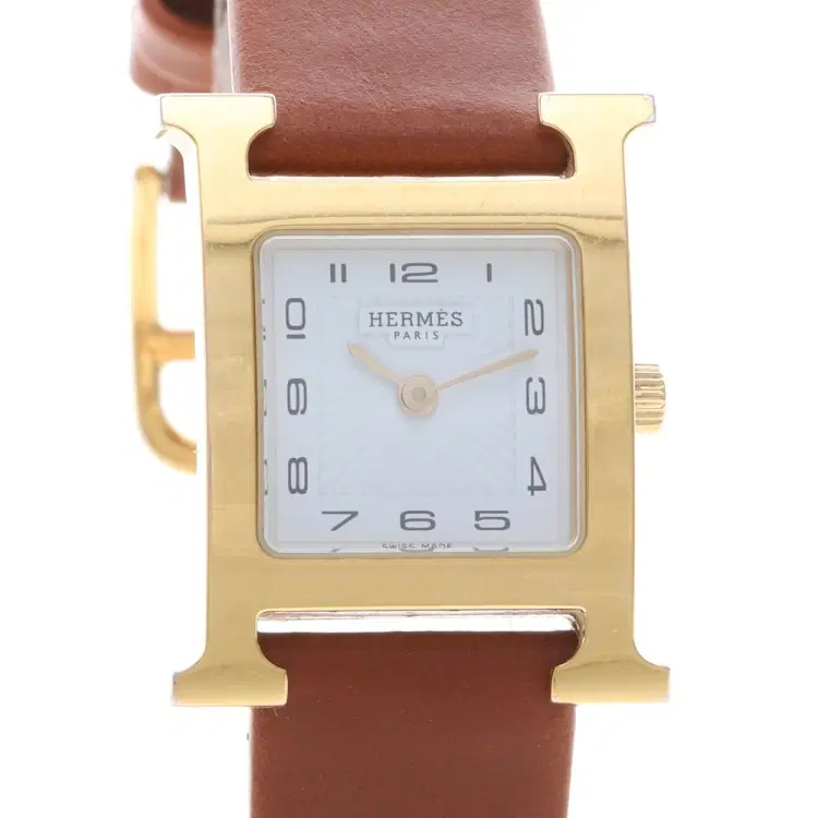 Hermès H-Hour Gold-Plated Watch (Hh1.201)-Hover-Image