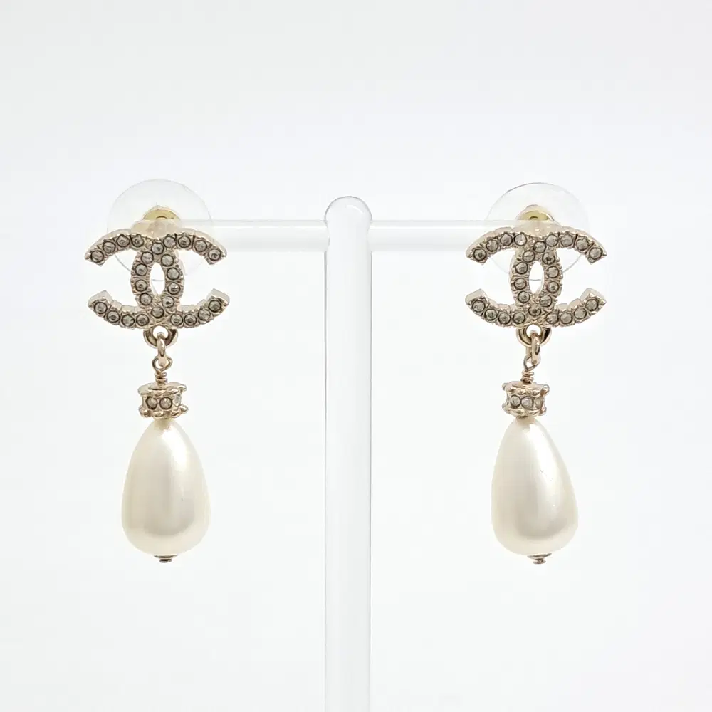 Chanel Pearl Logo Earrings