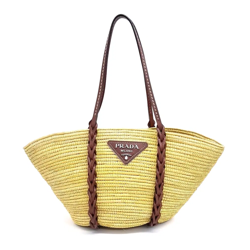 Prada Straw Raffia Basket Bag