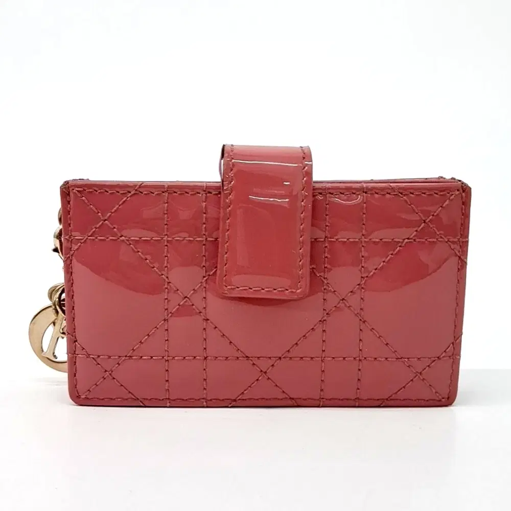 Christian Dior Patent Cannage Accordion Card Wallet