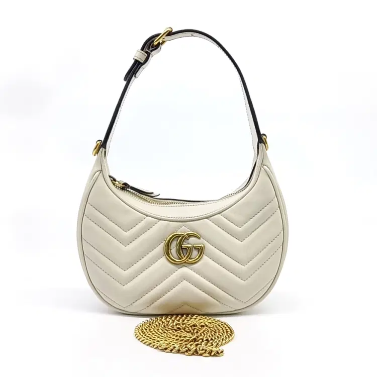Gucci Marmont Half Moon Shoulder Bag (699514)-Hover-Image
