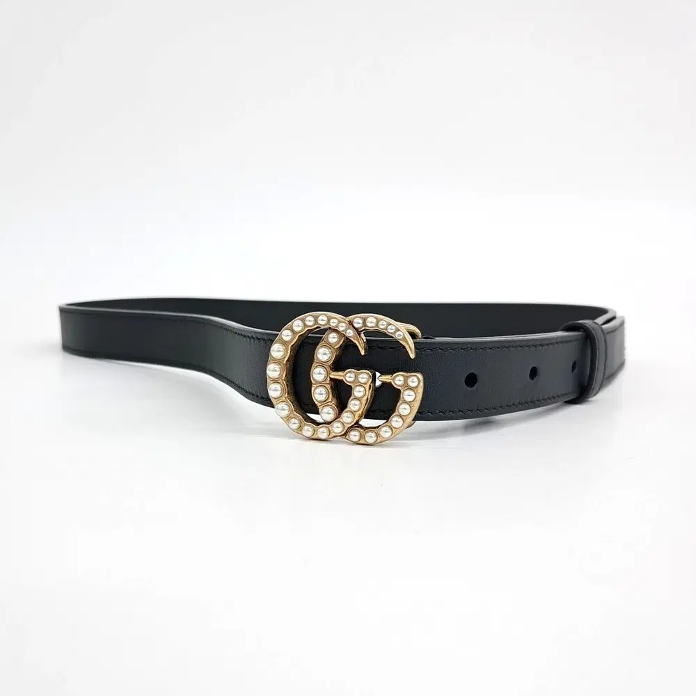 Gucci Pearl Embellished Marmont Belt (476342)