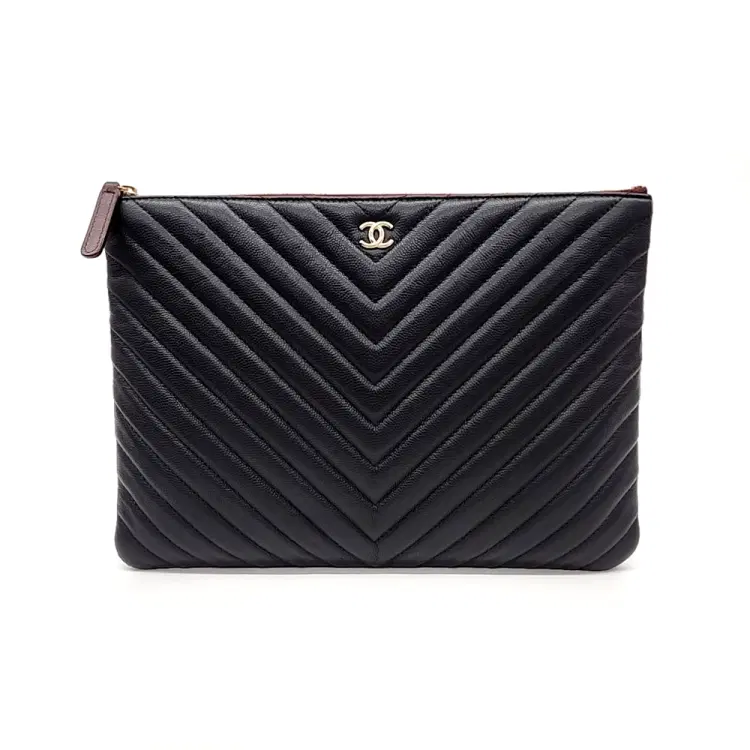 Chanel Caviar Chevron Clutch New Medium-Hover-Image