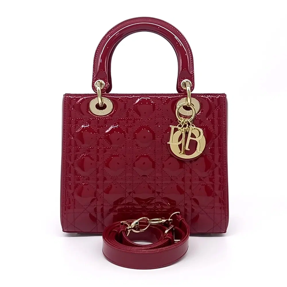 Christian Dior Patent Cannage Lady Bag Medium
