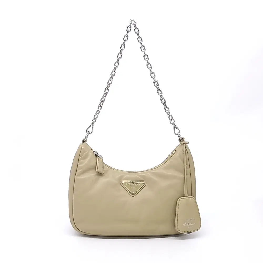 Prada Soft Padded Nappa Chain Strap Hobo Bag