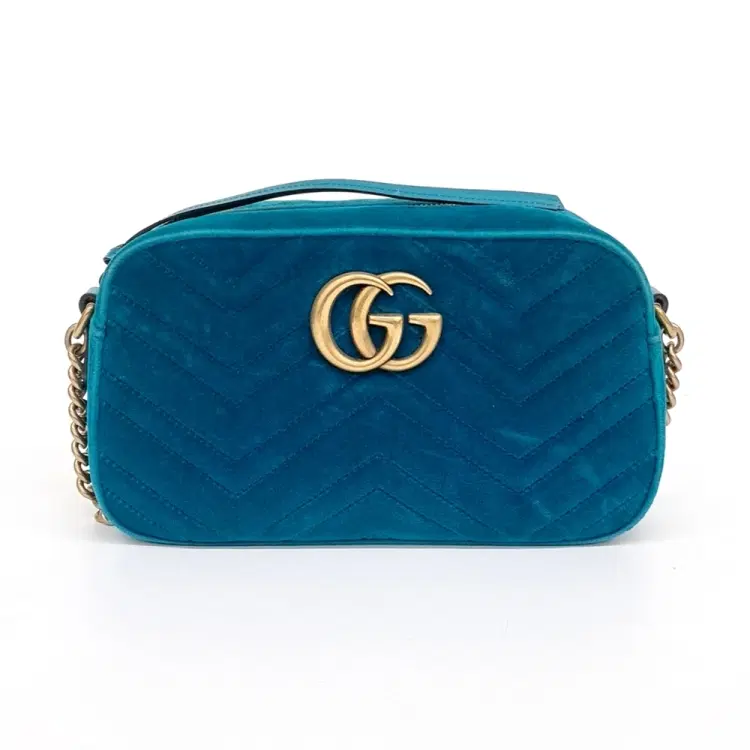 Gucci Velvet Marmont Cross Bag (447632)-Hover-Image