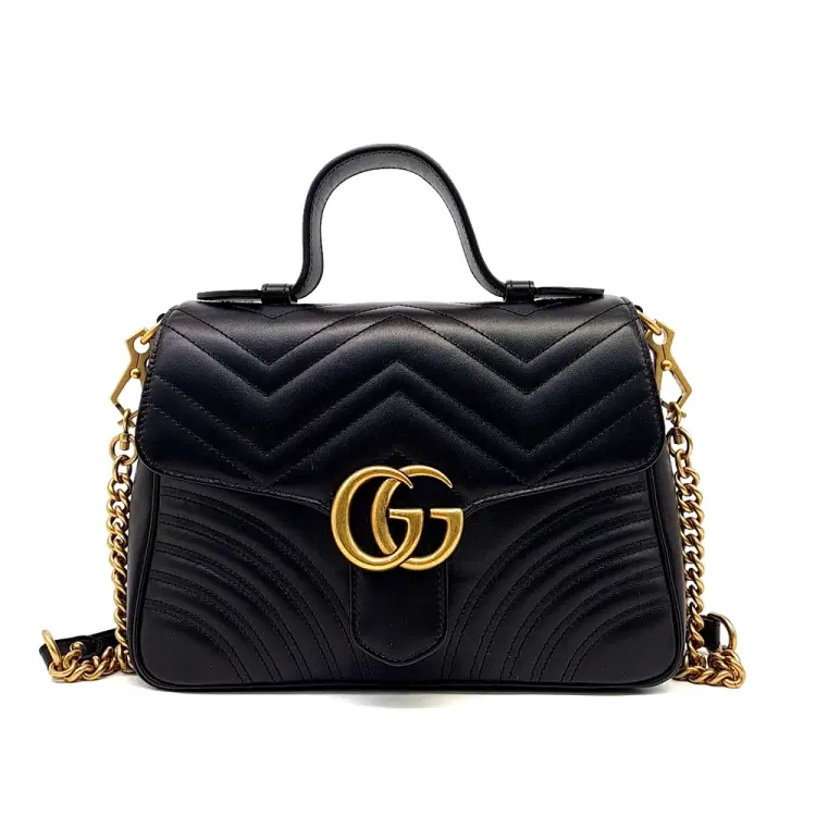 Gucci Matelasse Marmont Top Handle Bag (498110)-Hover-Image