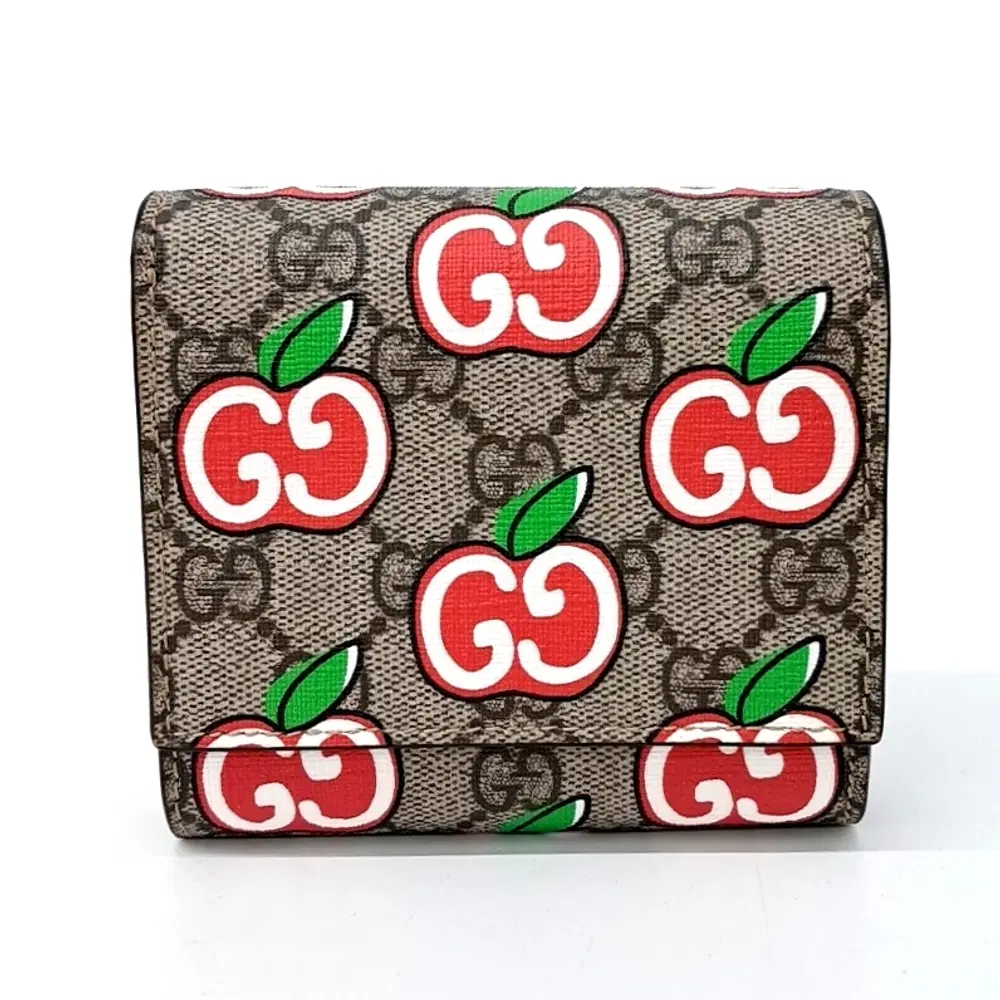 Gucci Gg Supreme Apple Half Wallet (624884)