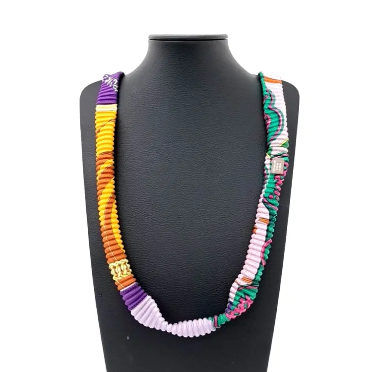 Hermes Petit H(Petit Ash) Silk Necklace-Hover-Image