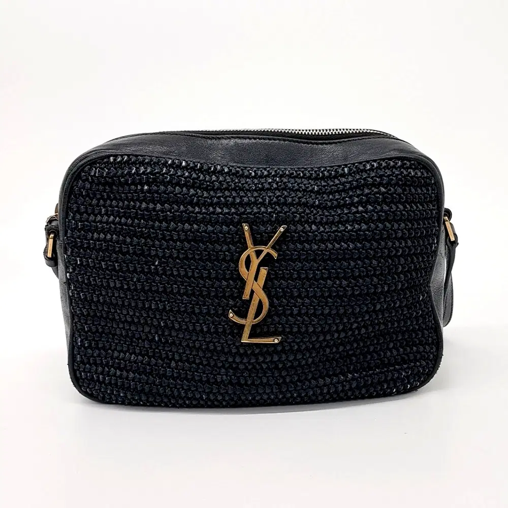 Saint Laurent Roux Raffia Camera Bag (612542)