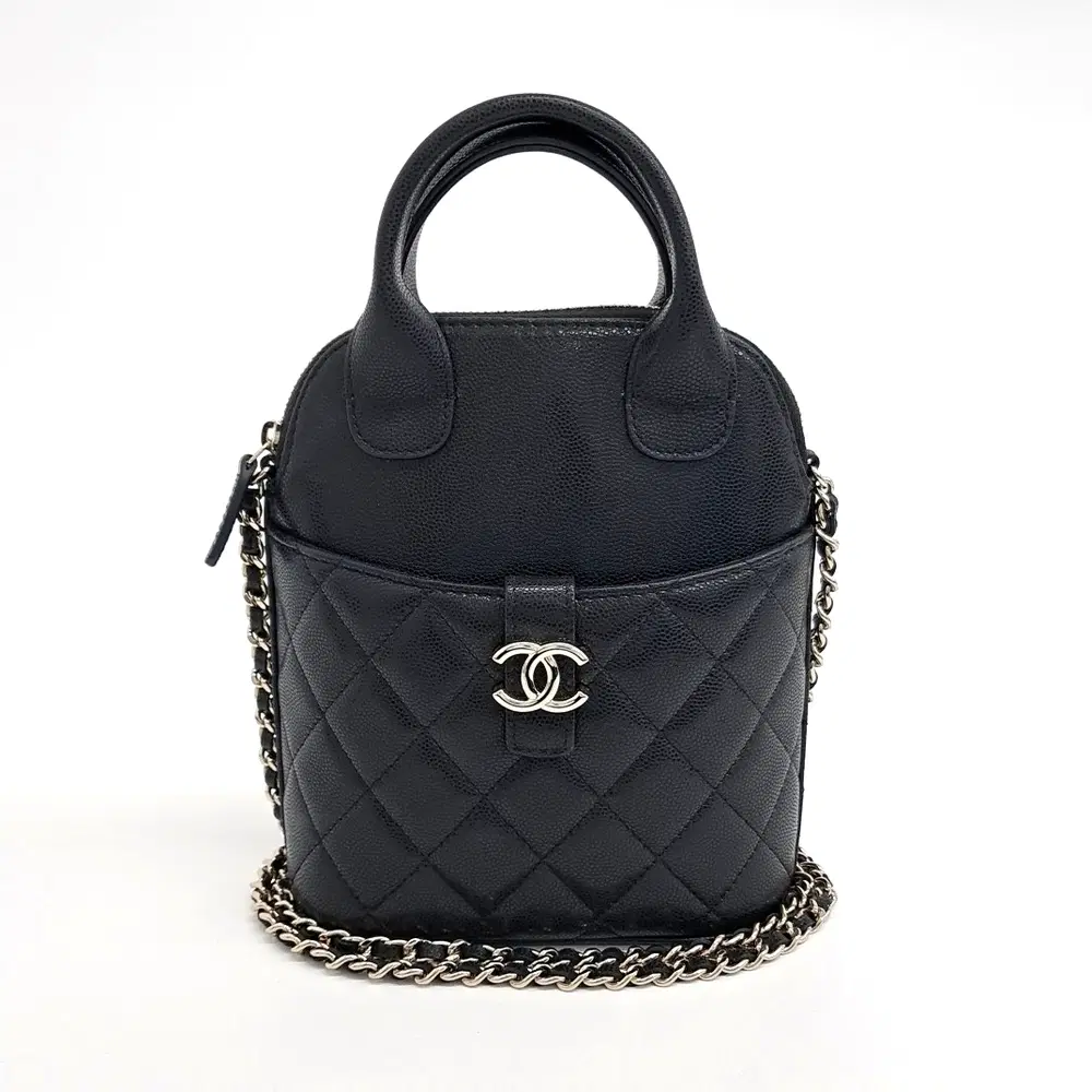Chanel Caviar Top Handle Chain Cross Bag