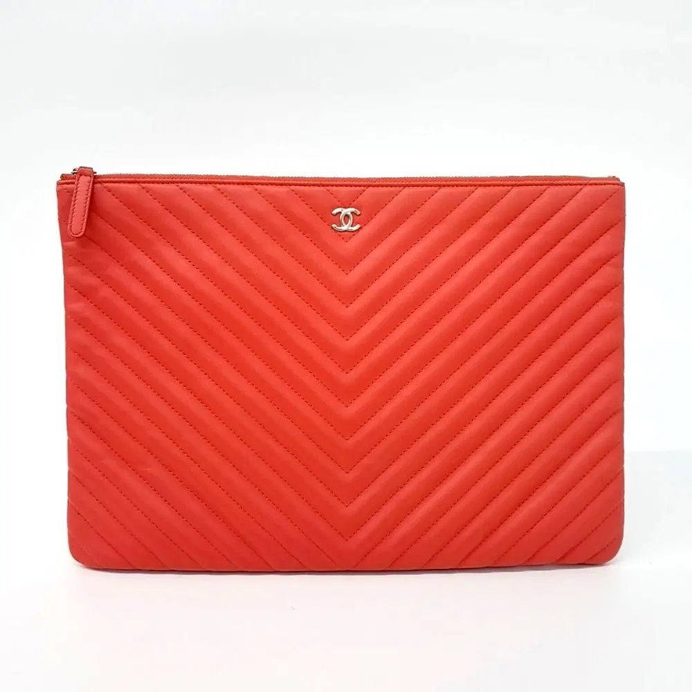 Chanel Chevron Clutch Large