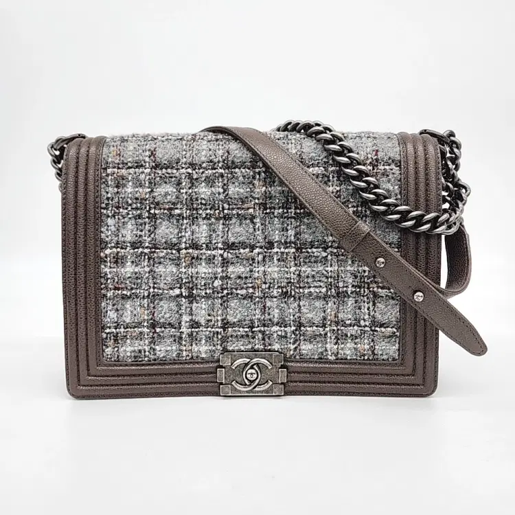 Chanel Tweed Boy Bag Large-Hover-Image