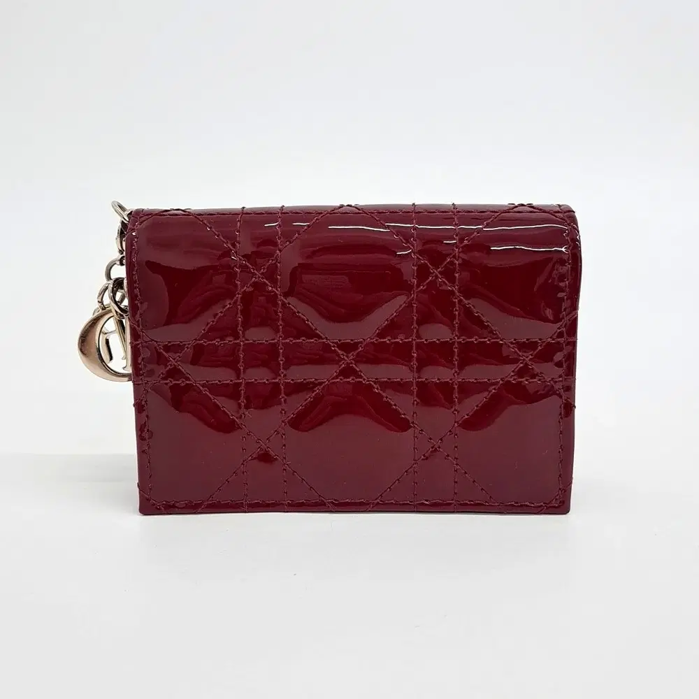 Christian Dior Patent Cannage Card Wallet S0011