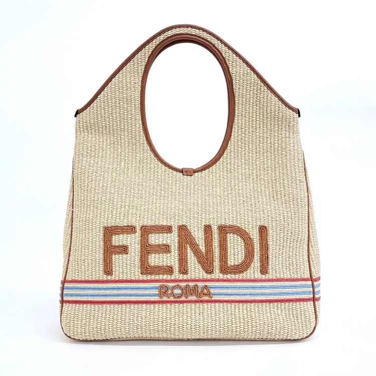 Fendi Raffia Shopper Bag-Hover-Image