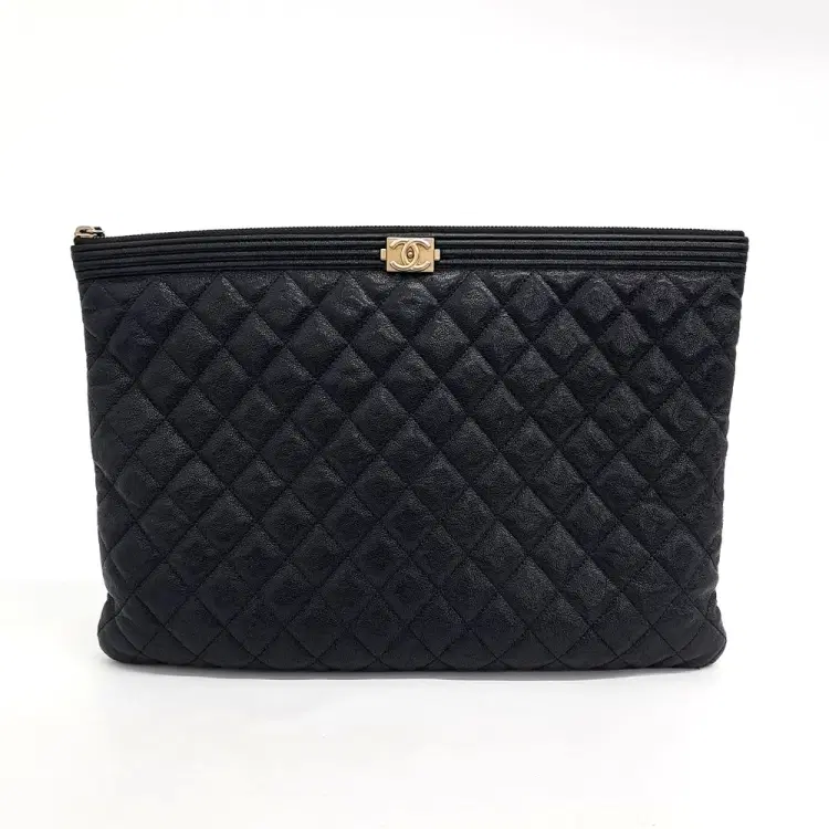 Chanel Caviar Boy Clutch Large A84407-Hover-Image