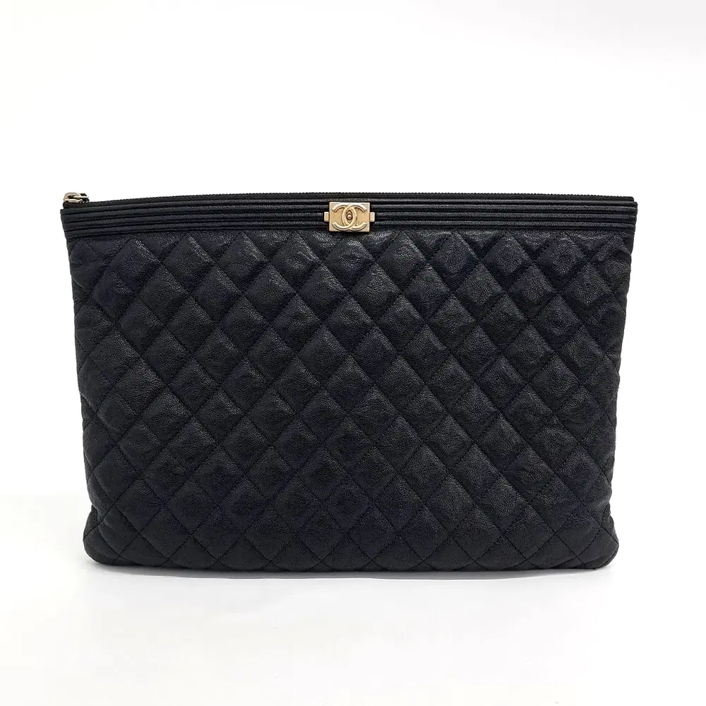Chanel Caviar Boy Clutch Large A84407
