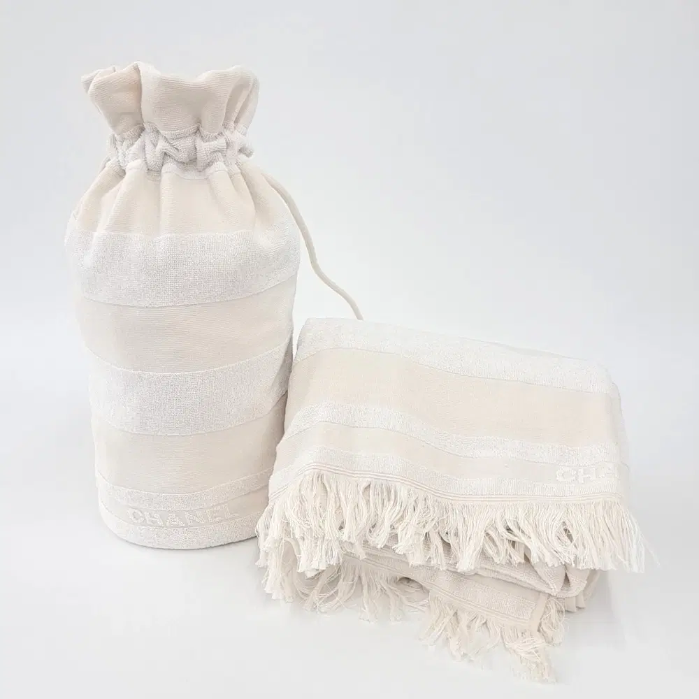 Chanel Beach Towel & Drawstring Backpack Set