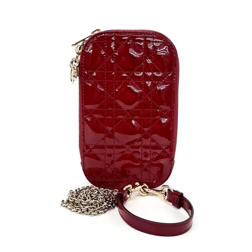 Christian Dior Patent Phone Holder Crossbody Bag