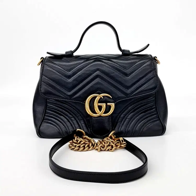 Gucci Matelasse Marmont Top Handle Bag (498110)-Hover-Image