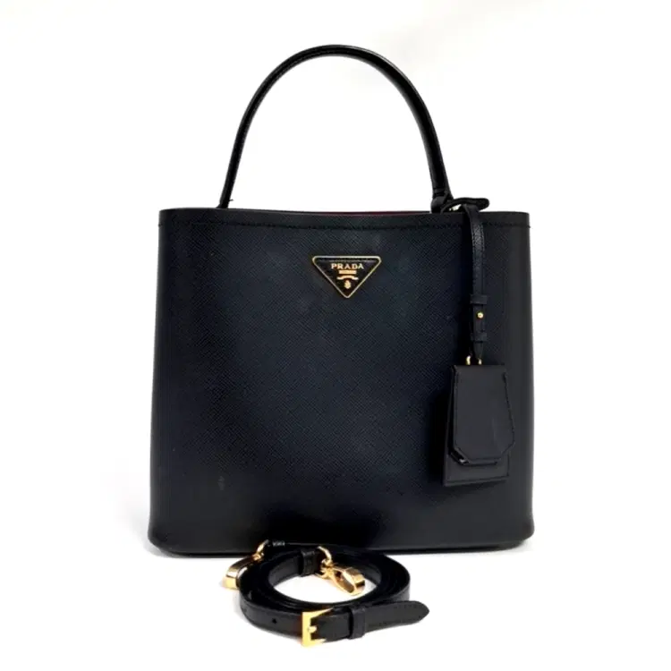 Prada Saffiano Double Tote And Shoulder Bag (1Ba211)-Hover-Image