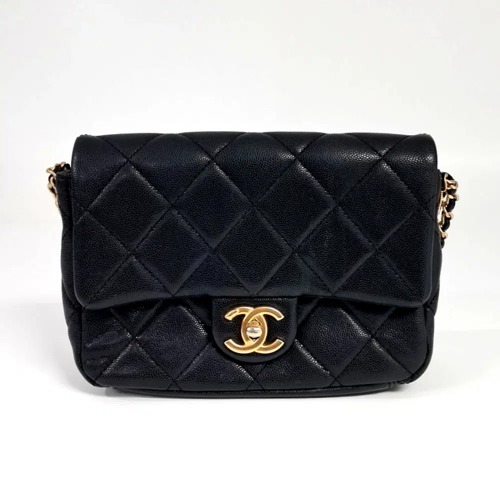 Chanel Caviar Double Chain Crossbody Bag As3369