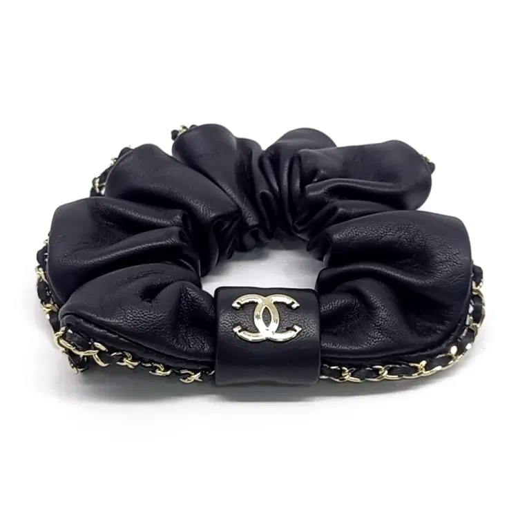Chanel Leather Hair Scrunchie-Hover-Image