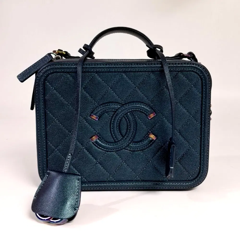 Chanel Caviar Cosmetic Tote And Shoulder Bag