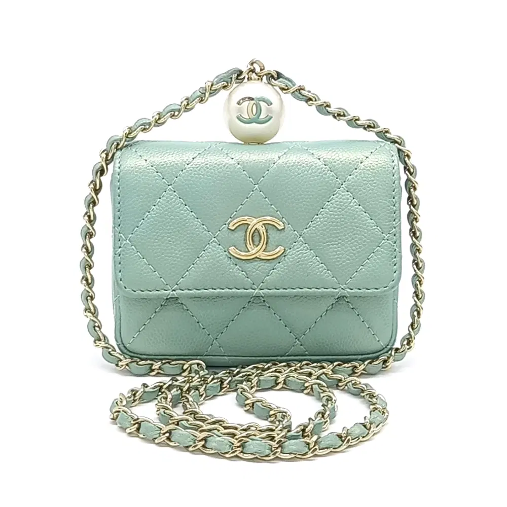 Chanel Pearl Ball Chain Card Holder Ap2119